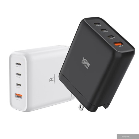 140W GaN氮化鎵 4孔(3C+1A) PD快充 充電器(插腳可收)_支援電競筆電/手機/平板