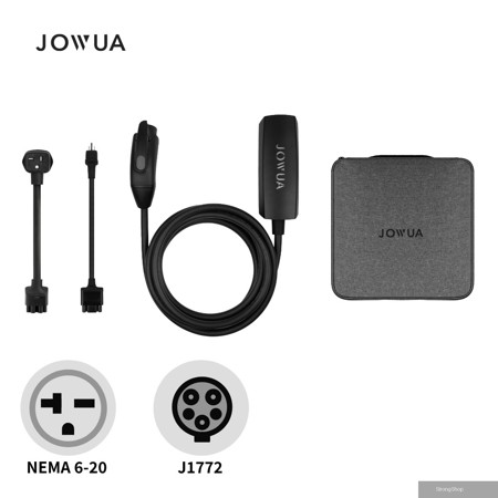 Type1(J1772/PHEV)雙用行動充電器＋NEMA6-20轉接器組合 旅行充電座 家用外出雙用