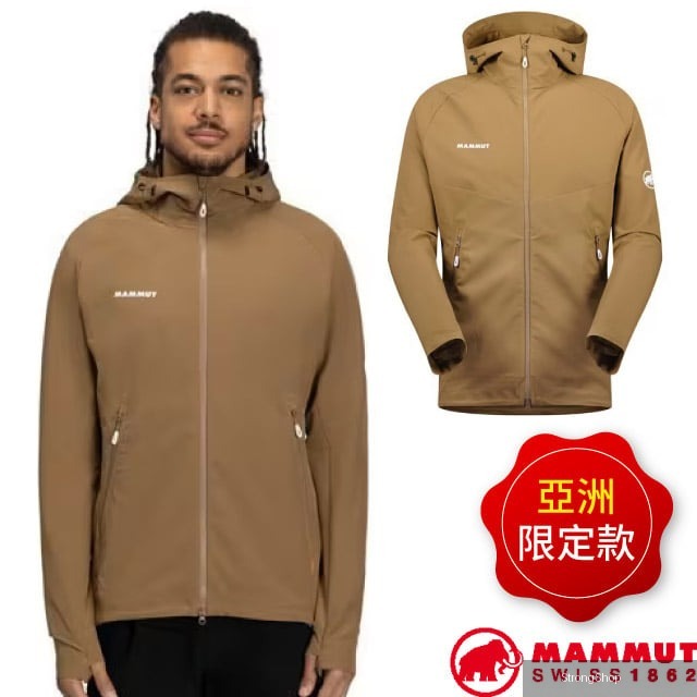 男 Macun 2.0 防風防曬軟殼連帽外套.夾克.風衣.大衣/輕便彈性.YKK 前拉鍊/1011-00792-7494 深沙褐