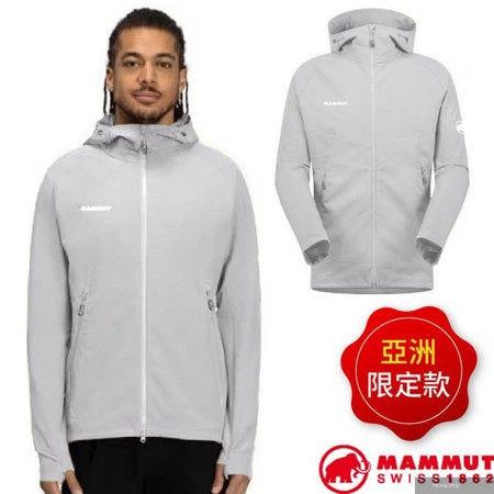 男 Macun 2.0 防風防曬軟殼連帽外套.夾克.風衣.大衣/輕便彈性.YKK 前拉鍊/1011-00792-00697 鉑金灰