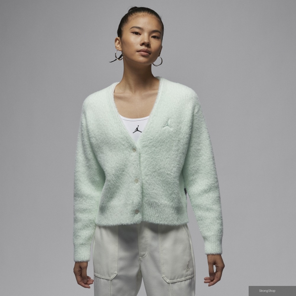 AS W J SWEATER CNY 女款 針織毛衣 排釦外套 喬丹 綠色 新年-HQ6075394
