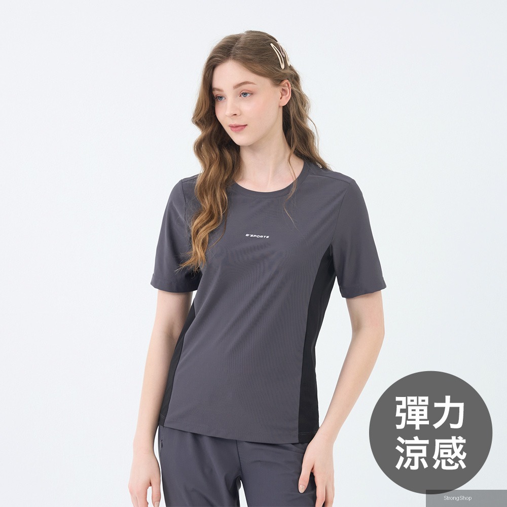 女裝 超輕量涼感拼接短袖上衣 (多色任選)