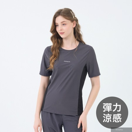 女裝 超輕量涼感拼接短袖上衣 (多色任選)
