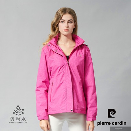女裝 戶外防風防潑水可拆帽三角印花外套-桃粉色 (6245791-76)