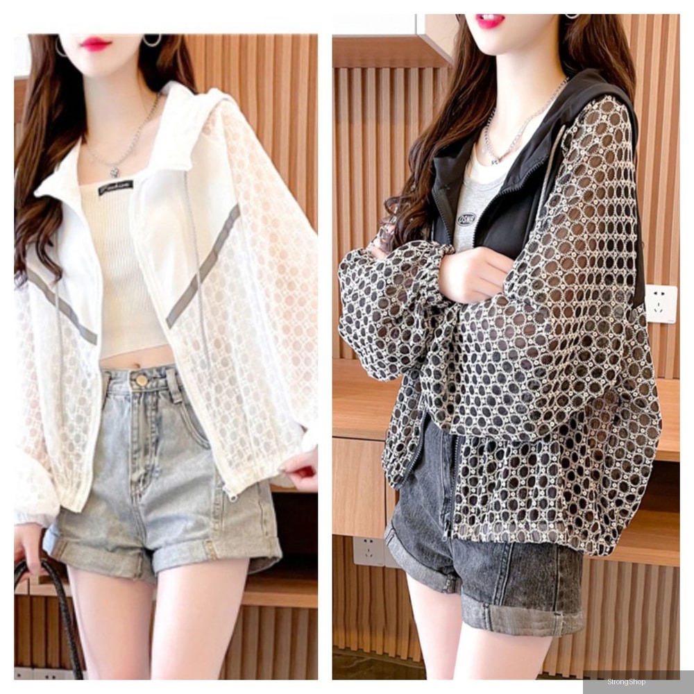 】防曬 涼感 大碼 女裝 冰絲 外套 清爽縷空薄外套 L-5XL