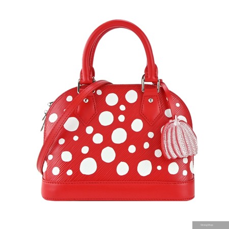 Louis Vuitton LV x YK Alma Infinity Dots 圓點印花牛皮手提/肩背包(紅色)