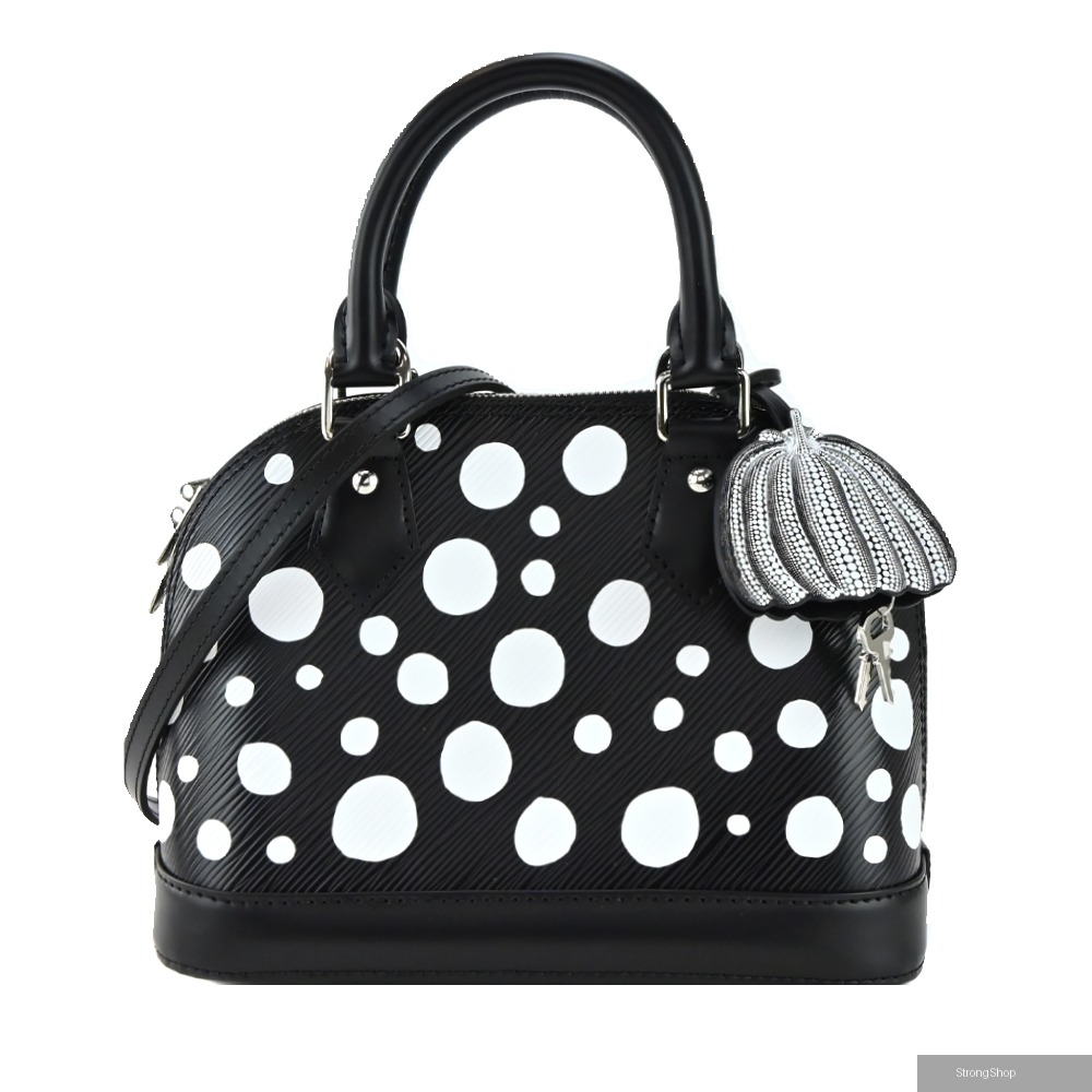 Louis Vuitton LV x YK Alma Infinity Dots 圓點印花牛皮手提/肩背包(黑色)