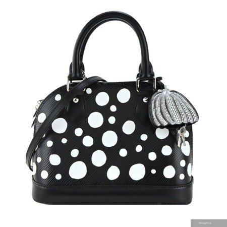 Louis Vuitton LV x YK Alma Infinity Dots 圓點印花牛皮手提/肩背包(黑色)