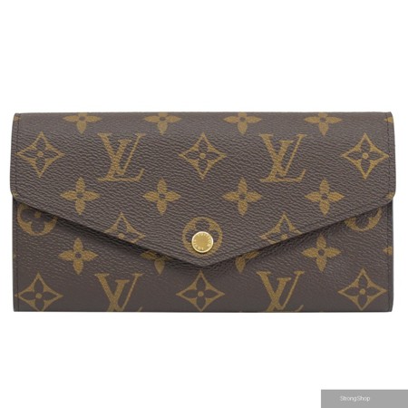 Louis Vuitton LV 新版熱銷款經典花紋扣式長夾.紫紅 現貨
