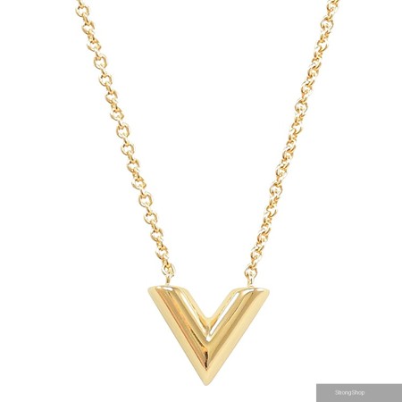 Louis Vuitton LV Essential經典V字LOGO項鍊.金 現貨