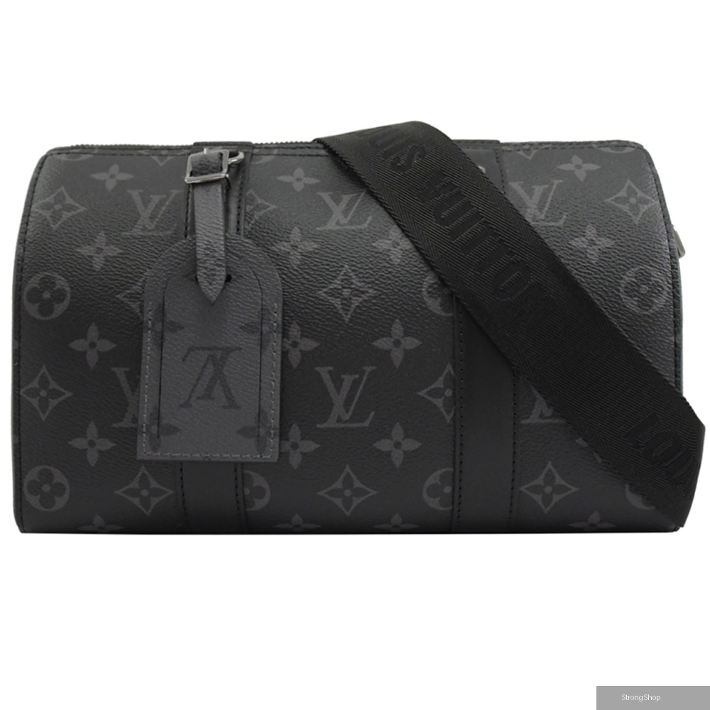 Louis Vuitton LV CITY KEEPALL 黑經典花紋斜背波士頓包 現貨