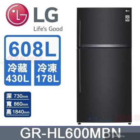 608公升《變頻-雙門》智慧冰箱GR-HL600MBN(夜墨黑)