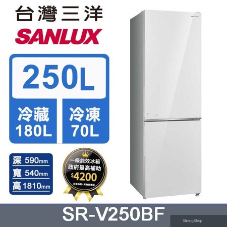 250L 一級變頻下冷凍雙門電冰箱 SR-V250BF