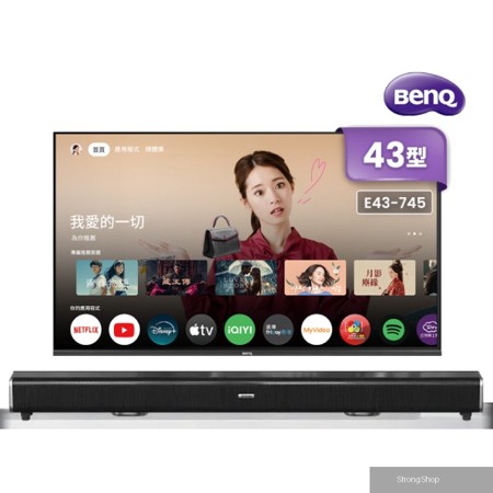 43吋4K 120Hz DLG低藍光追劇護眼Google TV連網液晶顯示器(E43-745)+2.2聲道全音域環繞聲霸