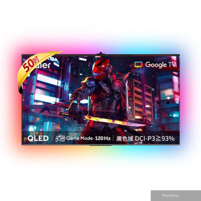 50吋 QLED 120Hz Google TV 智能連網液晶電競螢幕顯示器 含超薄壁掛架+電視情境燈 H50S80EUX