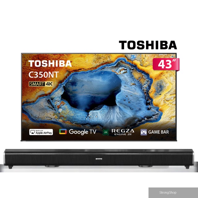 REGZA 43型4K Google TV液晶顯示器(43C350NT)+2.2聲道全音域環繞聲霸 劇院影音級