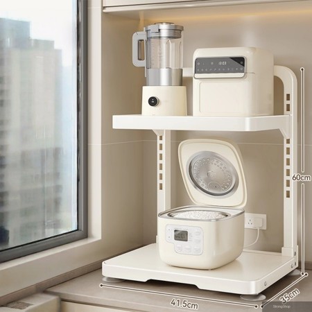 【匠心】電飯煲置物架 廚房台面收納架 烤箱架 空氣炸鍋電器抽拉架 多功能微波爐收納架 51*35*60cm