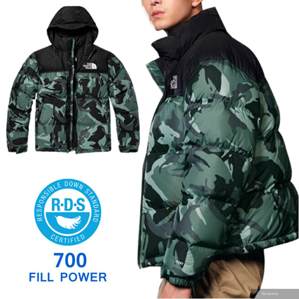 男 700FPl 超輕保暖鵝絨羽絨外套.防潑水防風夾克.雪衣/適登山健行旅遊賞雪/5IX4-36D 綠迷彩/黑 N