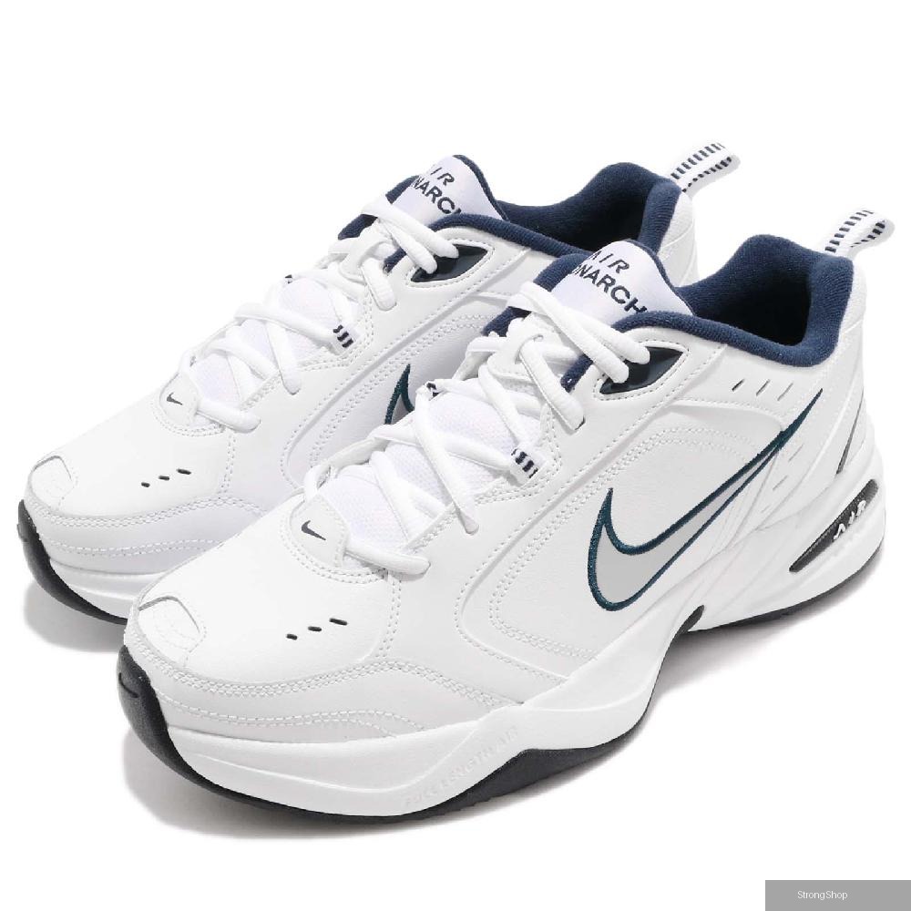 休閒鞋 Air Monarch IV 運動 男鞋 基本款 舒適 簡約 皮革 穿搭 白 銀 415445-102