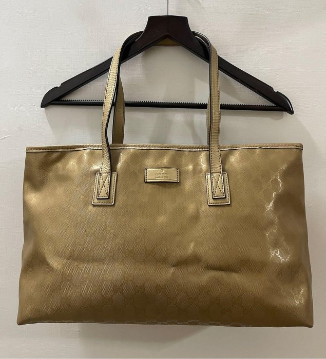 Y6996377655 457 Gucci 金色雙G緹花防水PVC拉鍊大托特包