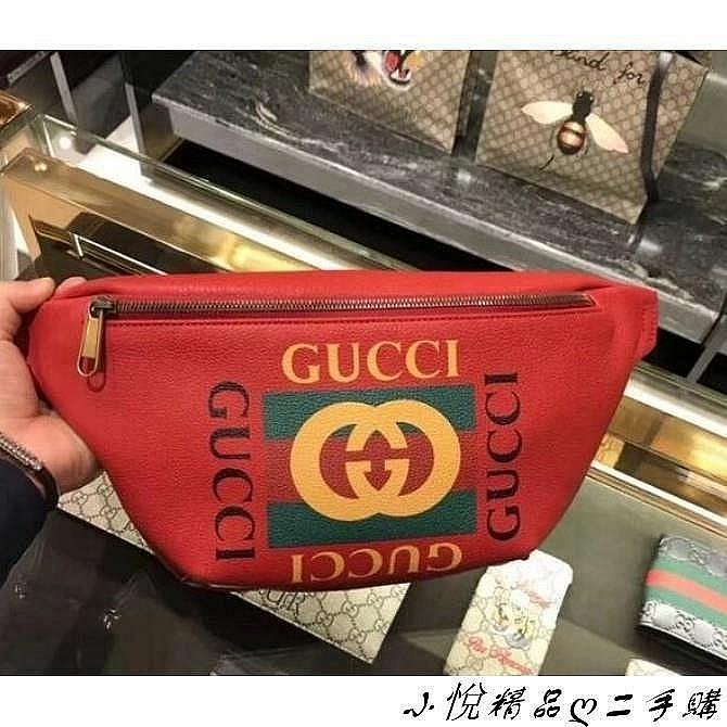 嚴選精品二手旗艦店 19 GUCCI 493869 腰包 黑色 牛皮 綠紅綠 WEB 楊冪 胸口包 530412 現