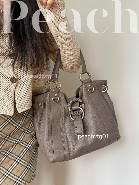 桜Sakura 1 gucci包中古包深奶咖色編織金屬G tote包vintag