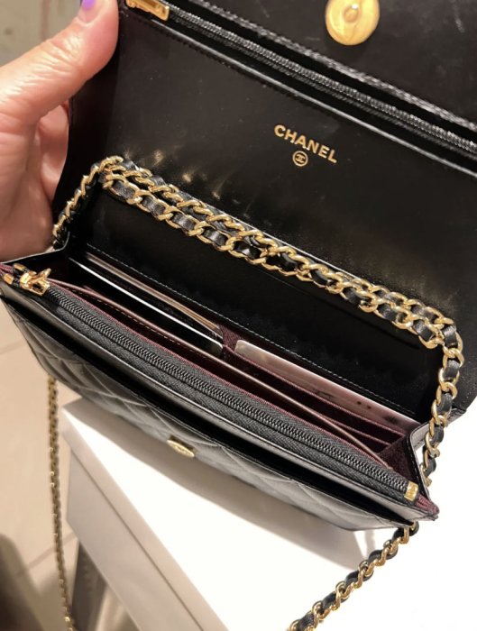 J&S 精品小舖 1210 Chanel 香奈兒包 AP0250 鍊帶發財包 羊皮黑金鏈 現貨