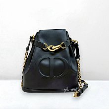 遠麗精品 132 C3857 DIOR包包 黑金牛皮cest Dior手提側背水桶包M2271UBHA (桃園店)