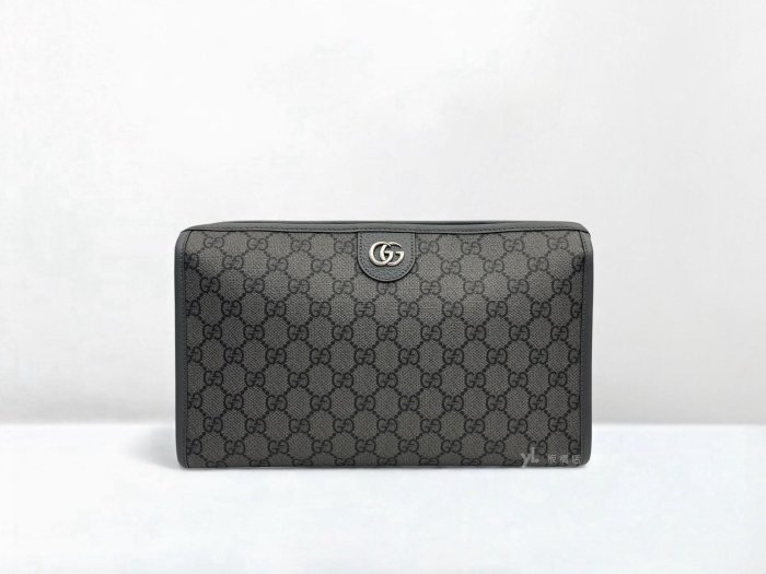 遠麗精品 132 S5179 Gucci包包 Ophidia GG 灰色塗層手拿包598234 (板橋府中店)
