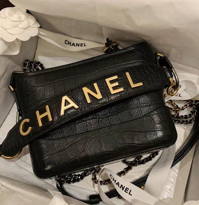J&S 精品小舖 1210 Chanel AS0865 香奈兒包 鱷魚紋提把流浪包 黑 天菜ㄧ枚💖💕現貨