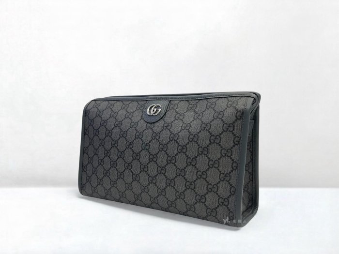遠麗精品 132 S5179 Gucci包包 Ophidia GG 灰色塗層手拿包598234 (板橋府中店)