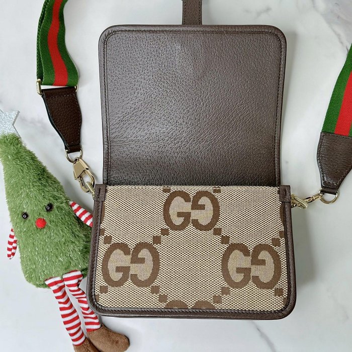 緻美全新二手精品 GUCCI Jumbo GG老花風琴包