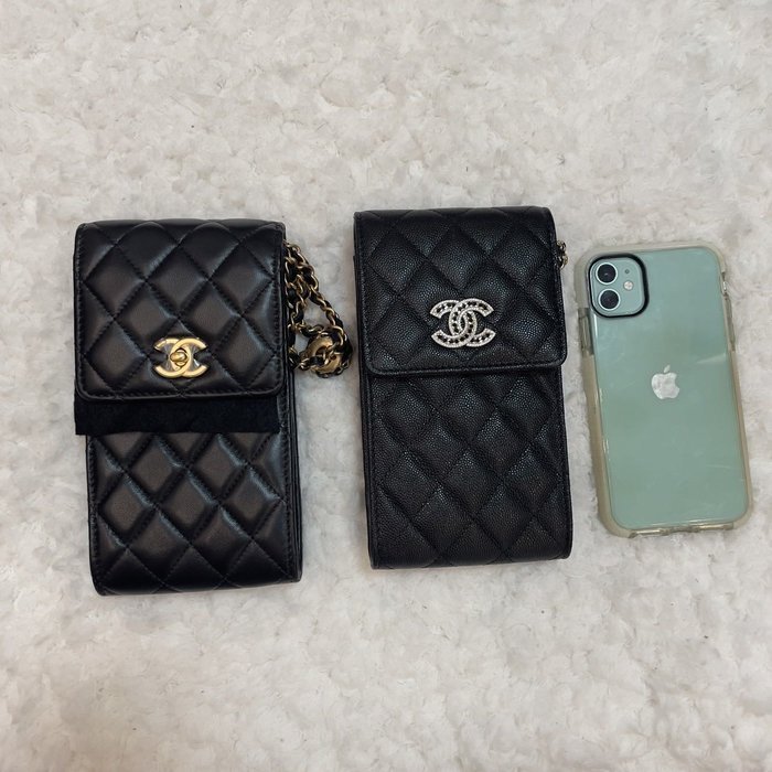 Ann國際精品專賣店 701 Chanel 香奈兒包 核桃金球手機包 黑 競標 剩21小時