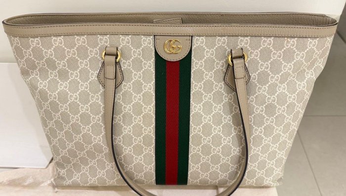 八成新 二世界 4 GUCCI托特包（8成新）（漂亮媽媽包）