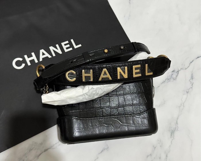 J&S 精品小舖 1210 Chanel AS0865 香奈兒包 鱷魚紋提把流浪包 黑 天菜ㄧ枚💖💕現貨