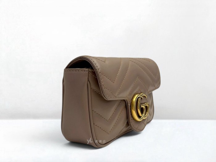 遠麗精品 132 S5502 GUCCI包包 Mormont迷你裸色鍊條包476433 (板橋府中店)