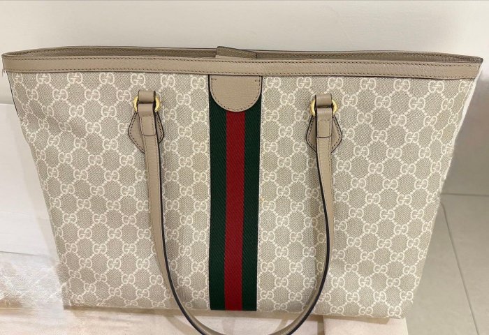 八成新 二世界 4 GUCCI托特包（8成新）（漂亮媽媽包）